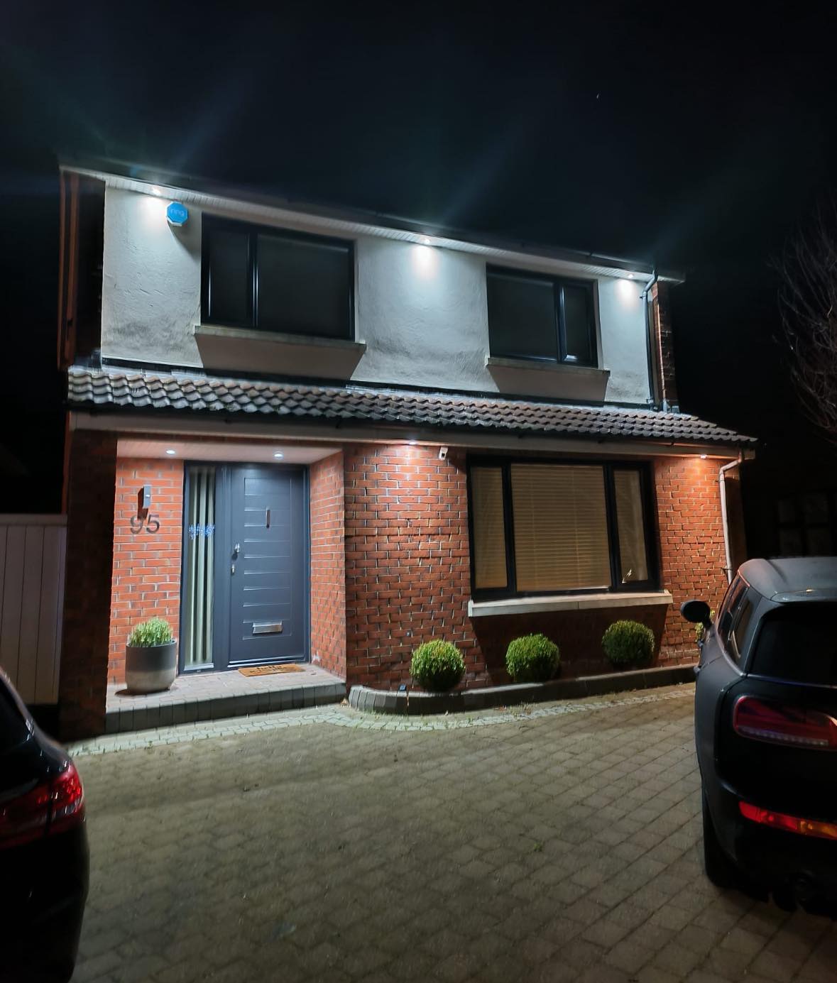 Security lights on home in Carrickfergus, County Antrim