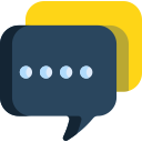 Blue yellow comments icon